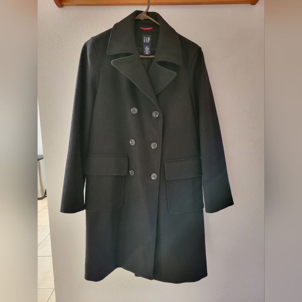 GAP Black Wool Pea Coat